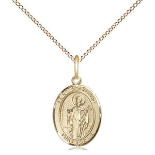 14kt Gold Saint Wolfgang Medal Engraved Catholic Saint Jewelry