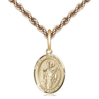 14kt Gold Saint Wolfgang Medal Engraved Catholic Saint Jewelry