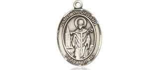 Pewter Saint Wolfgang Medal Engraved Catholic Saint Jewelry