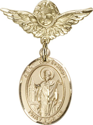 14kt Gold Filled Small Angel w/Wings St. Wolfgang Baby Badge - Engravable