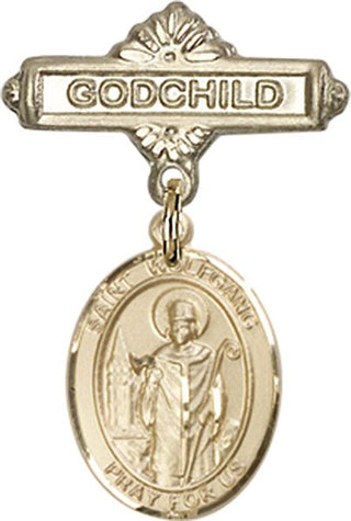 14kt Gold Filled Godchild St. Wolfgang Baby Badge - Engravable
