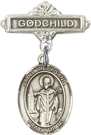 Sterling Silver Godchild St. Wolfgang Baby Badge - Engravable