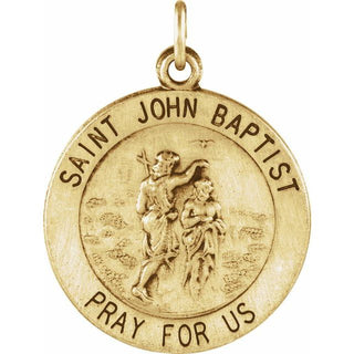 14K Yellow 22 mm Round Saint John the Baptist Medal