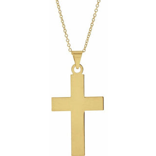 14K Yellow Cross 18" Necklace