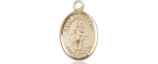 14kt Gold Saint Cornelius Medal Engraved Catholic Saint Jewelry