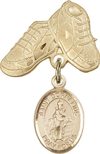 14kt Gold Filled Baby Boots St. Cornelius Baby Badge - Engravable