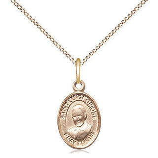 14kt Gold Saint Luigi Orione Medal Engraved Catholic Saint Jewelry