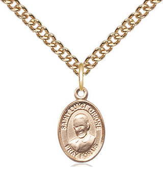 14kt Gold Saint Luigi Orione Medal Engraved Catholic Saint Jewelry