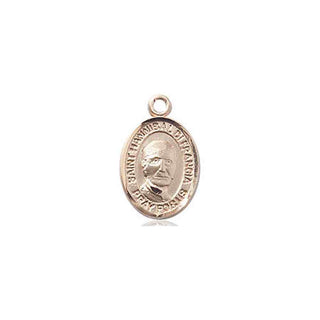 14kt Gold Saint Hannibal Medal Engraved Catholic Saint Jewelry