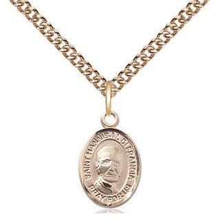 14kt Gold Saint Hannibal Medal Engraved Catholic Saint Jewelry