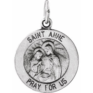 Sterling Silver 15 mm Saint Anne Medal  