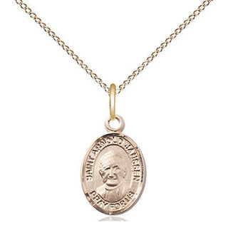 14kt Gold Saint Arnold Janssen Medal Engraved Catholic Saint Jewelry