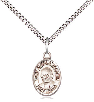 Sterling Silver Saint Arnold Janssen Medal Religious and Catholic Jewelry Engraved Catholic Saint Jewelry