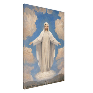 Our Lady in White with Open Arms Canvas Print