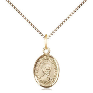 14kt Gold Saint Louis Marie de Montfort Medal Engraved Catholic Saint Jewelry