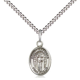 Pewter Saint Matthias the Apostle Medal Religious and Catholic Jewelry Engraved Catholic Saint Jewelry
