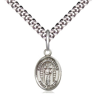 Pewter Saint Matthias the Apostle Medal Religious and Catholic Jewelry Engraved Catholic Saint Jewelry