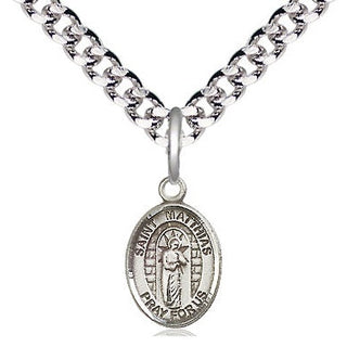 Pewter Saint Matthias the Apostle Medal Religious and Catholic Jewelry Engraved Catholic Saint Jewelry