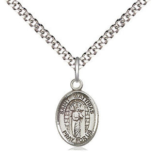 Pewter Saint Matthias the Apostle Medal Religious and Catholic Jewelry Engraved Catholic Saint Jewelry