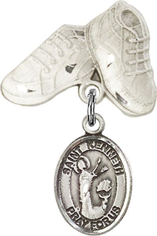 Sterling Silver Baby Boots St. Kenneth Baby Badge - Engravable