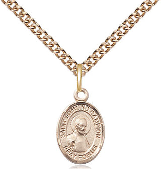 14kt Gold Saint Edmund Campion Medal Engraved Catholic Saint Jewelry