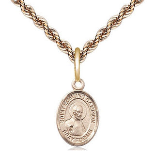 14kt Gold Saint Edmund Campion Medal Engraved Catholic Saint Jewelry