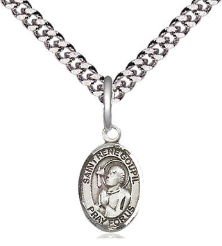 Pewter Saint Rene Goupil Medal Religious and Catholic Jewelry Engraved Catholic Saint Jewelry