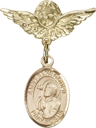 14kt Gold Small Angel w/Wings St. Rene Goupil Baby Badge - Engravable