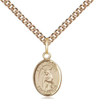 14kt Gold Saint Regina Medal Engraved Catholic Saint Jewelry