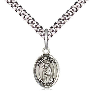 Pewter Saint Regina Medal Religious and Catholic Jewelry Engraved Catholic Saint Jewelry