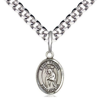Pewter Saint Regina Medal Religious and Catholic Jewelry Engraved Catholic Saint Jewelry