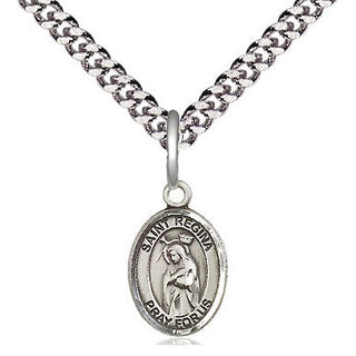 Pewter Saint Regina Medal Religious and Catholic Jewelry Engraved Catholic Saint Jewelry