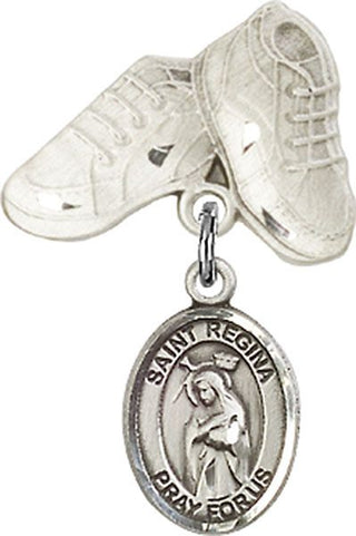 Sterling Silver Baby Boots St. Regina Baby Badge - Engravable