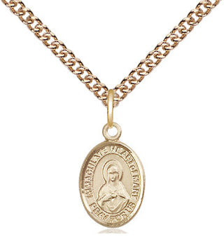 14kt Gold Immaculate Heart of Mary Medal Engraved Catholic Saint Jewelry