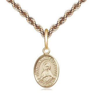 14kt Gold Immaculate Heart of Mary Medal Engraved Catholic Saint Jewelry