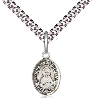 Pewter Immaculate Heart of Mary Medal Religious and Catholic Jewelry Engraved Catholic Saint Jewelry