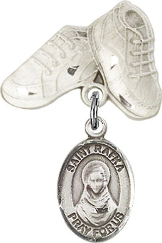 Sterling Silver Baby Boots St. Rafka Baby Badge - Engravable