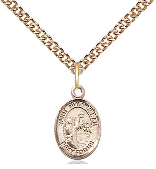 14kt Gold Saint Nimatullah Medal Engraved Catholic Saint Jewelry