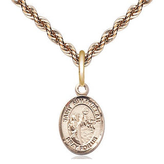 14kt Gold Saint Nimatullah Medal Engraved Catholic Saint Jewelry