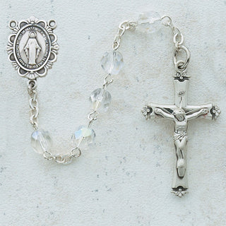 6MM Pearl, Crystal Rosary