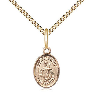 14kt Gold Filled Saint Clement Medal Religious and Catholic Jewelry Engraved Catholic Saint Jewelry