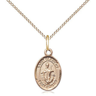 14kt Gold Filled Saint Clement Medal Religious and Catholic Jewelry Engraved Catholic Saint Jewelry