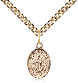 14kt Gold Filled Saint Clement Medal Religious and Catholic Jewelry Engraved Catholic Saint Jewelry