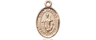 14kt Gold Saint Clement Medal Engraved Catholic Saint Jewelry