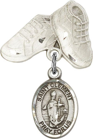 Sterling Silver Baby Boots St. Clement Baby Badge - Engravable