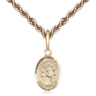 14kt Gold Saint Felicity Medal Engraved Catholic Saint Jewelry
