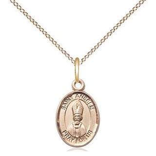 14kt Gold Filled Saint Anselm of Canterbury Medal Religious and Catholic Jewelry Engraved Catholic Saint Jewelry