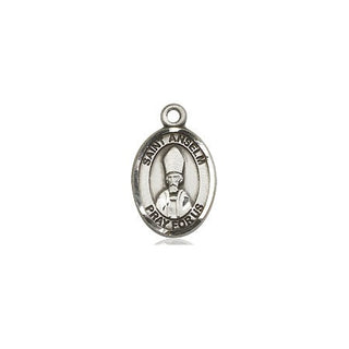 Pewter Saint Anselm of Canterbury Medal Engraved Catholic Saint Jewelry