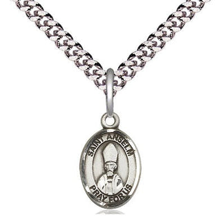 Pewter Saint Anselm of Canterbury Medal Religious and Catholic Jewelry Engraved Catholic Saint Jewelry