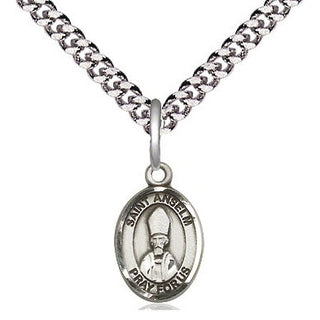 Pewter Saint Anselm of Canterbury Medal Religious and Catholic Jewelry Engraved Catholic Saint Jewelry